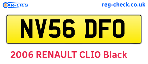 NV56DFO are the vehicle registration plates.