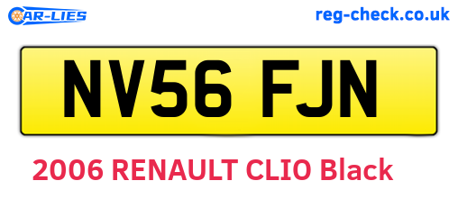 NV56FJN are the vehicle registration plates.