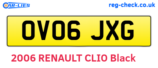 OV06JXG are the vehicle registration plates.