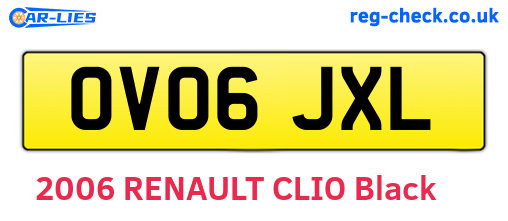 OV06JXL are the vehicle registration plates.