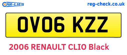 OV06KZZ are the vehicle registration plates.
