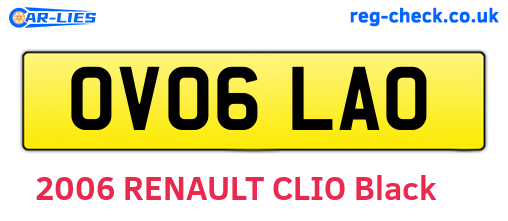 OV06LAO are the vehicle registration plates.