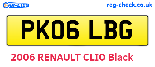 PK06LBG are the vehicle registration plates.