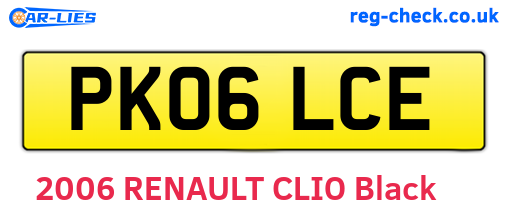 PK06LCE are the vehicle registration plates.