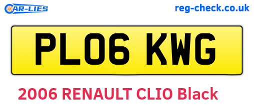 PL06KWG are the vehicle registration plates.
