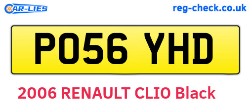 PO56YHD are the vehicle registration plates.