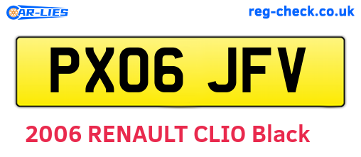 PX06JFV are the vehicle registration plates.
