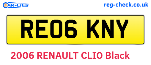RE06KNY are the vehicle registration plates.