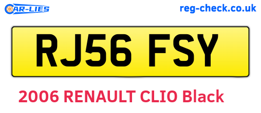 RJ56FSY are the vehicle registration plates.