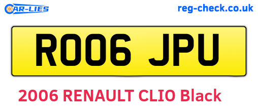 RO06JPU are the vehicle registration plates.