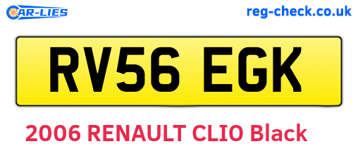 RV56EGK are the vehicle registration plates.