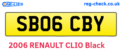 SB06CBY are the vehicle registration plates.