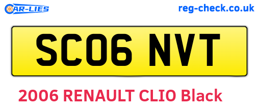 SC06NVT are the vehicle registration plates.