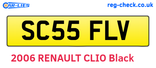 SC55FLV are the vehicle registration plates.