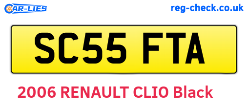 SC55FTA are the vehicle registration plates.