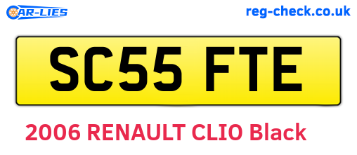 SC55FTE are the vehicle registration plates.