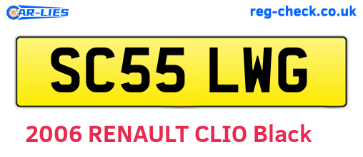 SC55LWG are the vehicle registration plates.