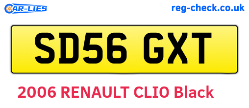 SD56GXT are the vehicle registration plates.