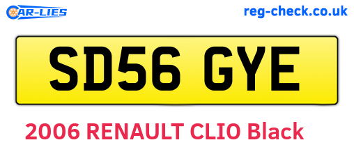 SD56GYE are the vehicle registration plates.
