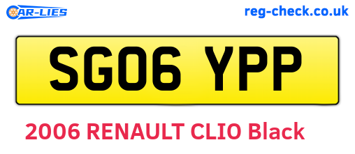 SG06YPP are the vehicle registration plates.