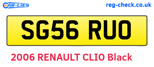 SG56RUO are the vehicle registration plates.