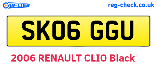 SK06GGU are the vehicle registration plates.