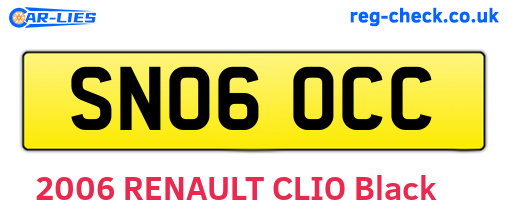 SN06OCC are the vehicle registration plates.