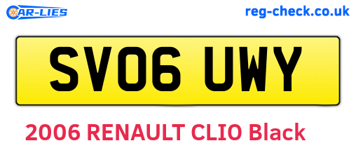 SV06UWY are the vehicle registration plates.
