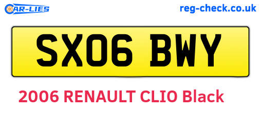 SX06BWY are the vehicle registration plates.