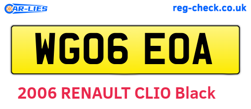 WG06EOA are the vehicle registration plates.