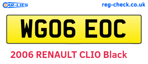 WG06EOC are the vehicle registration plates.