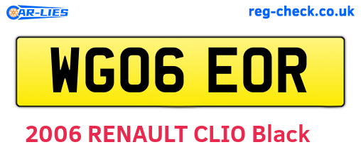 WG06EOR are the vehicle registration plates.