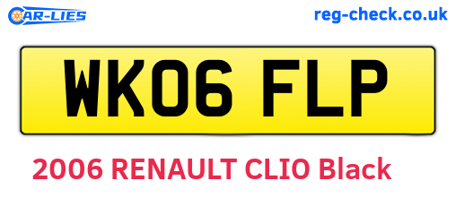 WK06FLP are the vehicle registration plates.