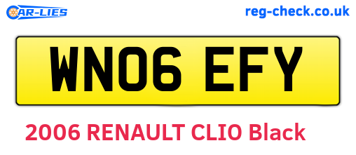 WN06EFY are the vehicle registration plates.