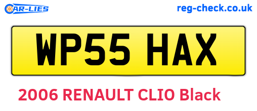 WP55HAX are the vehicle registration plates.