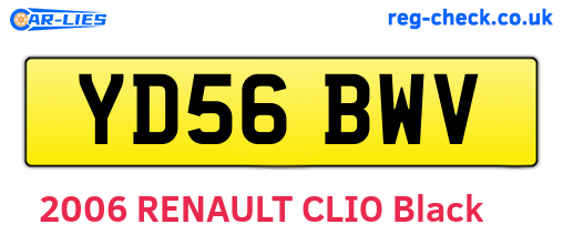 YD56BWV are the vehicle registration plates.