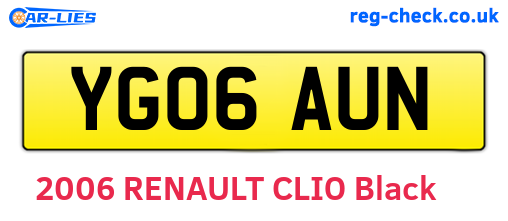 YG06AUN are the vehicle registration plates.