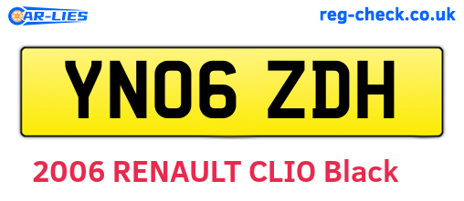 YN06ZDH are the vehicle registration plates.