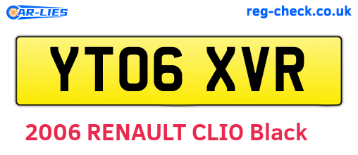 YT06XVR are the vehicle registration plates.