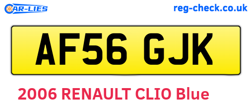 AF56GJK are the vehicle registration plates.
