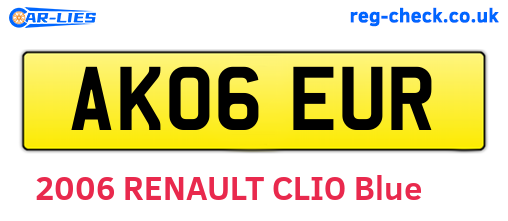 AK06EUR are the vehicle registration plates.