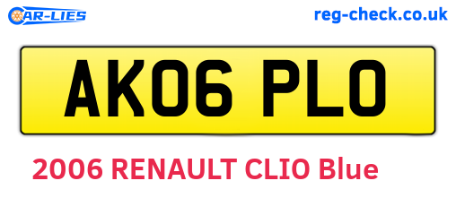 AK06PLO are the vehicle registration plates.