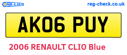 AK06PUY are the vehicle registration plates.