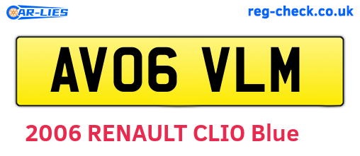 AV06VLM are the vehicle registration plates.