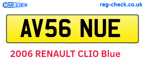 AV56NUE are the vehicle registration plates.