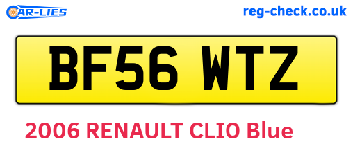 BF56WTZ are the vehicle registration plates.