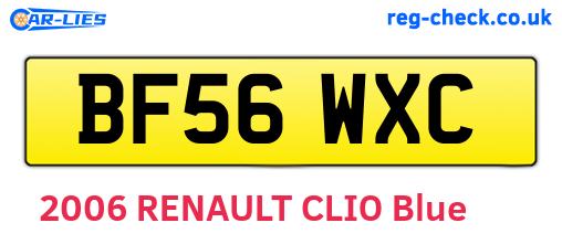 BF56WXC are the vehicle registration plates.