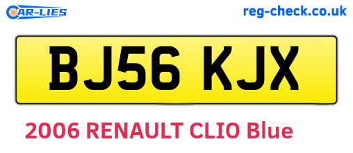 BJ56KJX are the vehicle registration plates.
