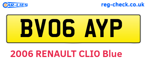 BV06AYP are the vehicle registration plates.