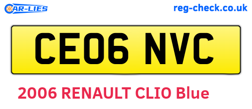 CE06NVC are the vehicle registration plates.